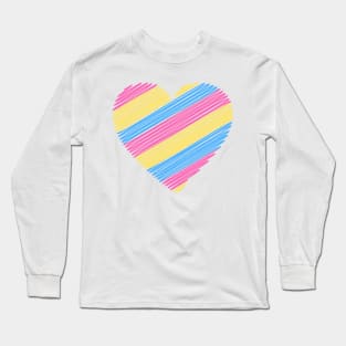 Pansexual flag heart Long Sleeve T-Shirt